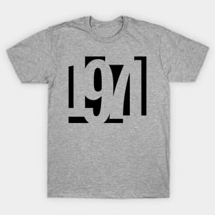 1971 Funky Overlapping Reverse Numbers for Light Backgrounds T-Shirt